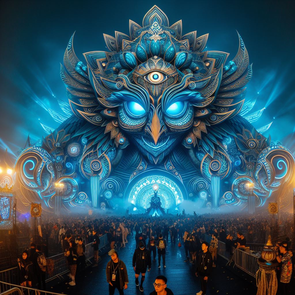 Escape Halloween Music Festival - Generated with AI ∙ January 6, 2024 at 12:24 PM - an image that represents AI version of escape halloween music festival lineup