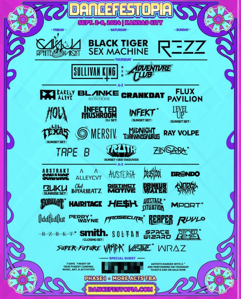 Dancefestopia 2024 lineup poster