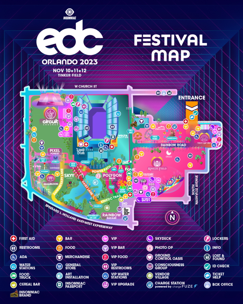 electric daisy carnival orlando map