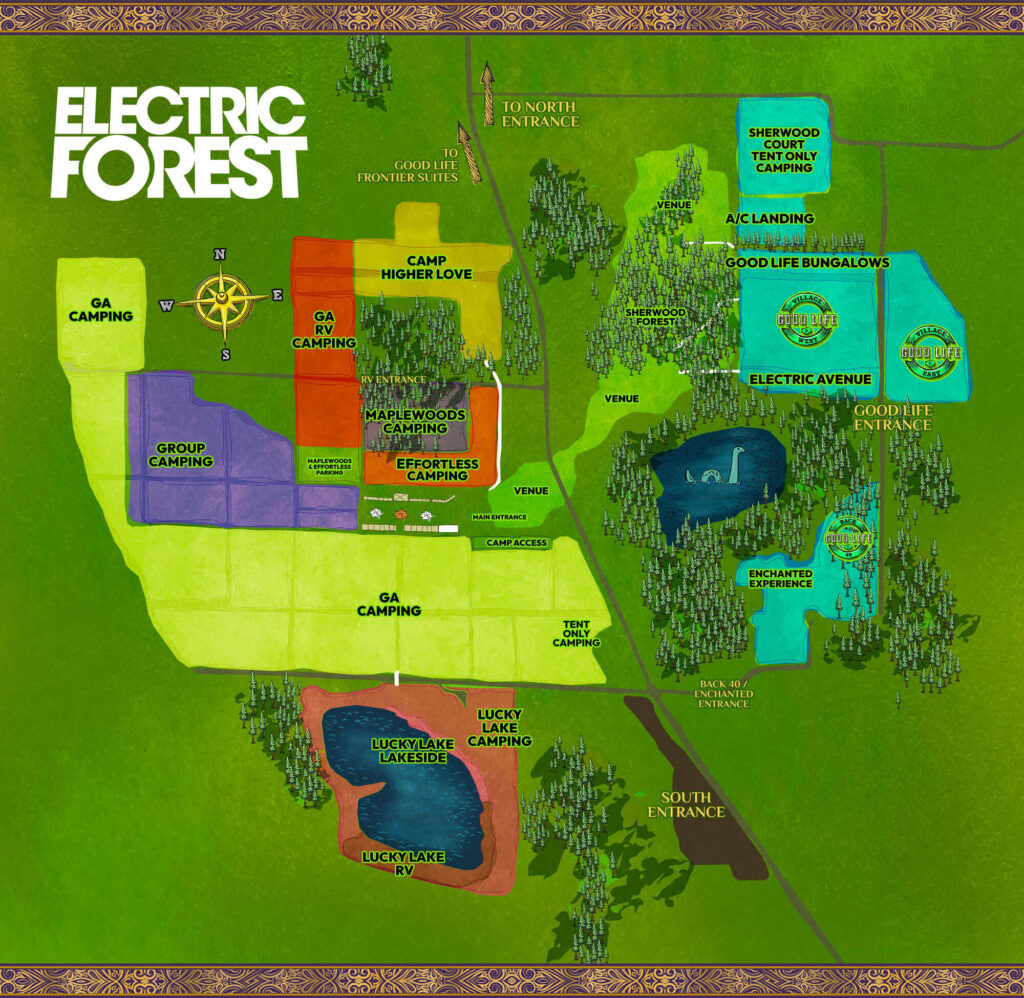Electric Forest map with camping grounds / Image by Electric Forest / eforest lineup