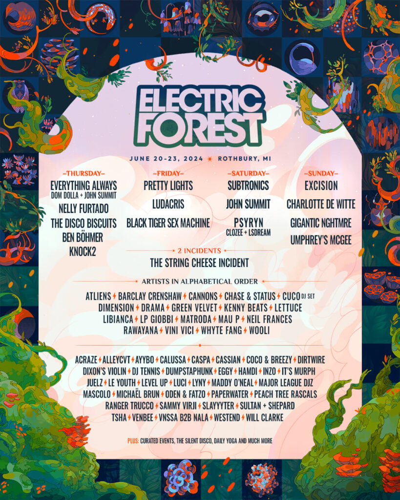 Electric Forest Lineup 2024 poster