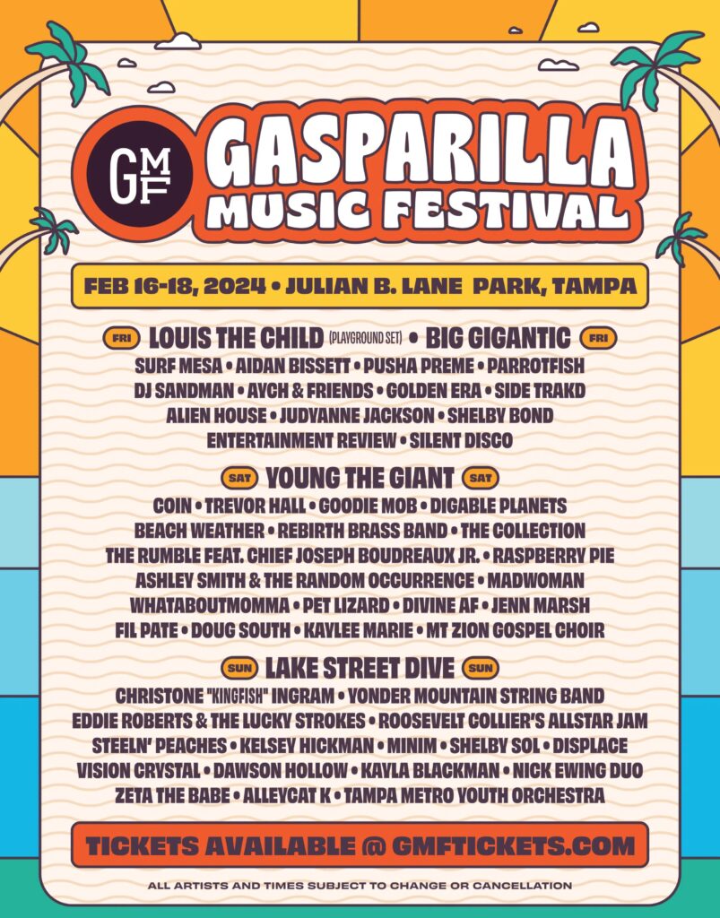 Gasparilla Music Festival 2024 lineup poster