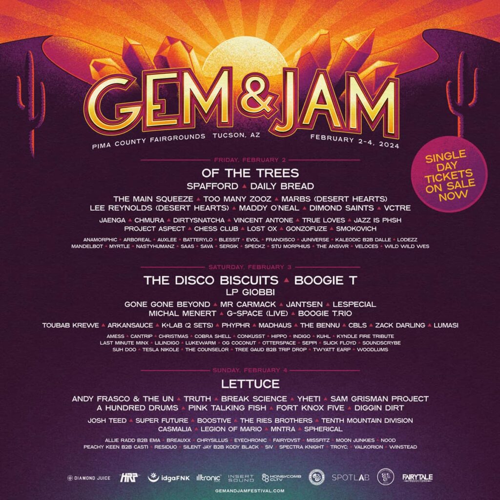 Gem & Jam 2024 lineup poster