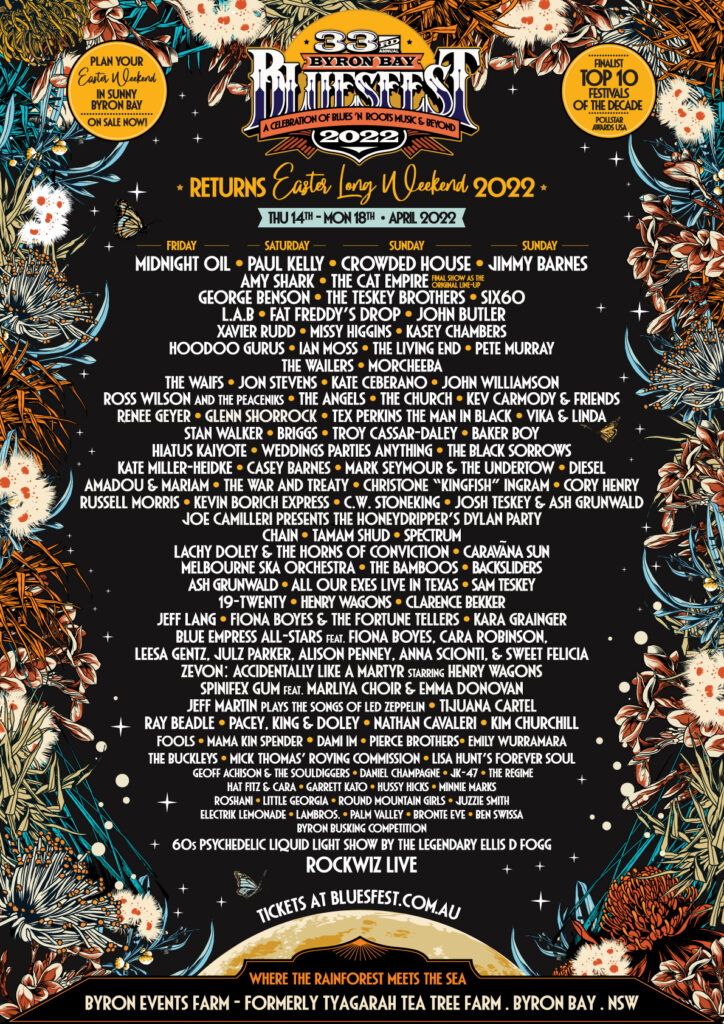 bluesfest 2022 lineup poster
