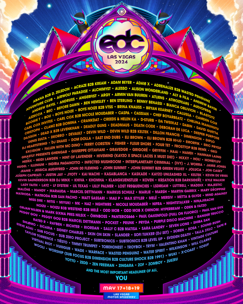 edc 2024 lineup poster
