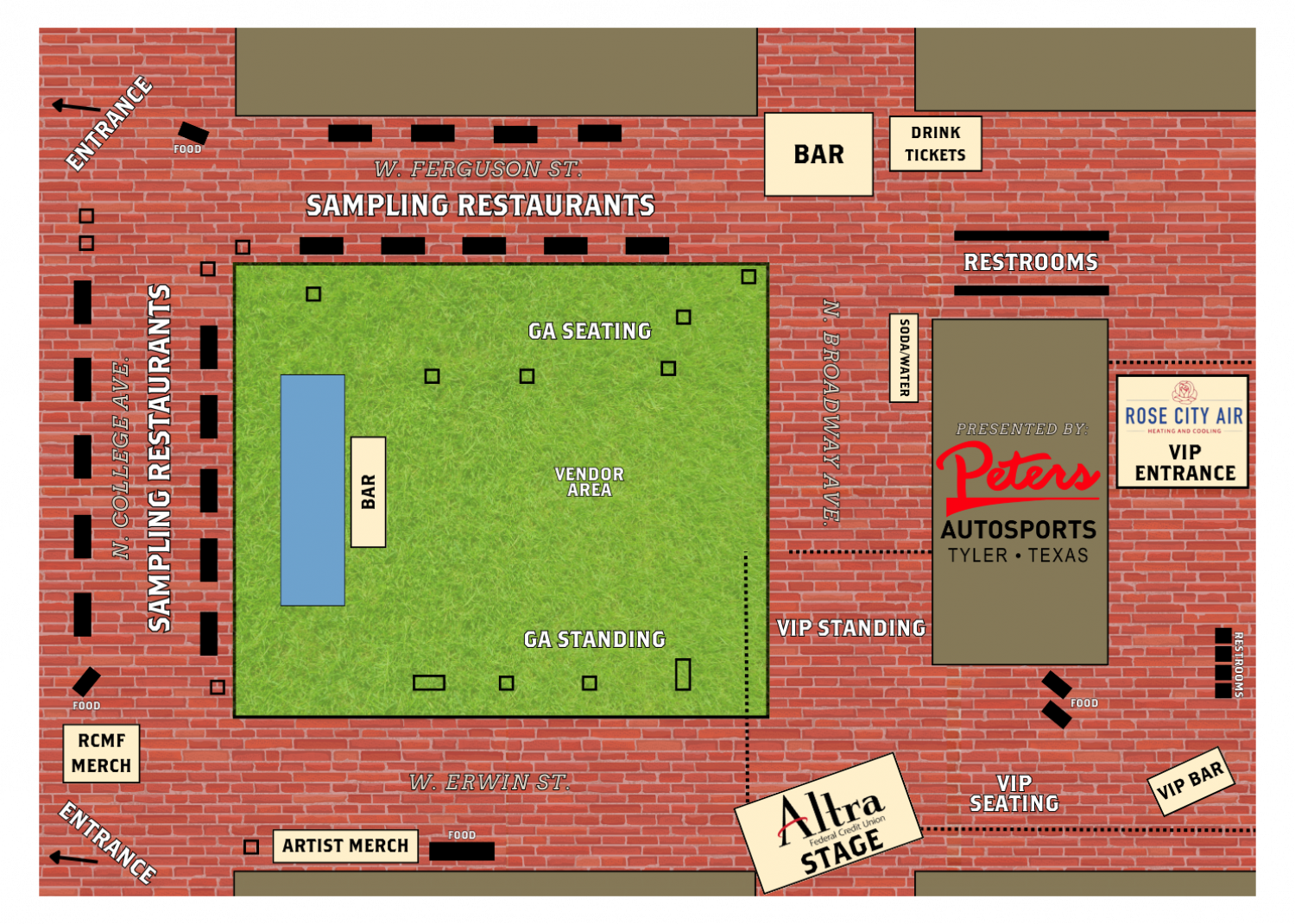 Rose Music Festival Map