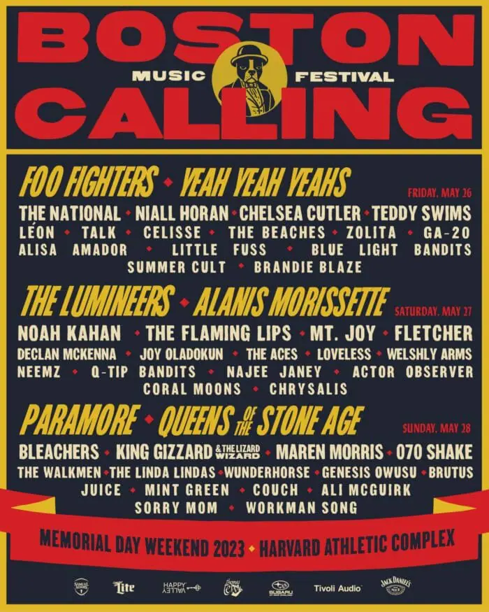 Boston Calling 2023 Lineup Poster