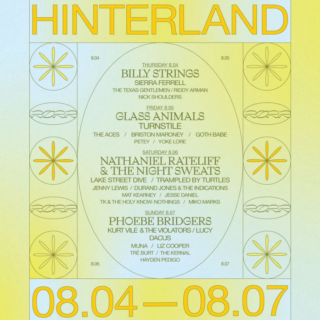 Hinterlands Music Festival 2022 Lineup Poster