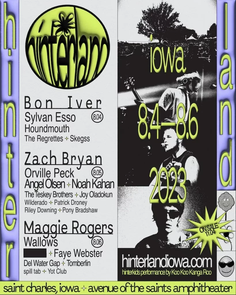 Hinterlands Music Festival 2023 Lineup Poster