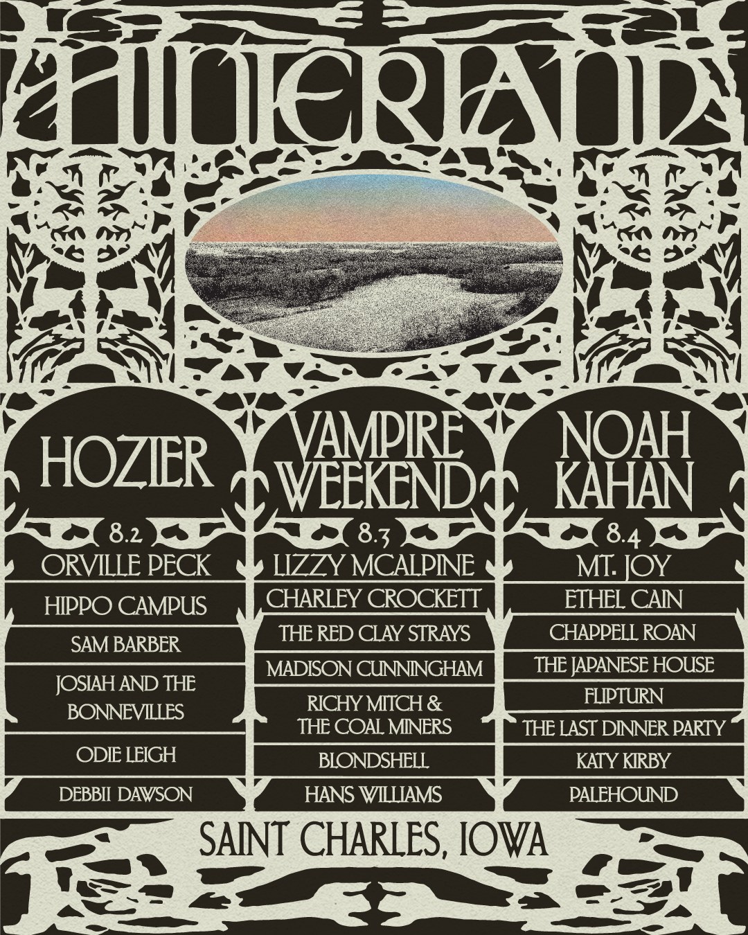 Hinterlands Music Festival 2024 Lineup Poster