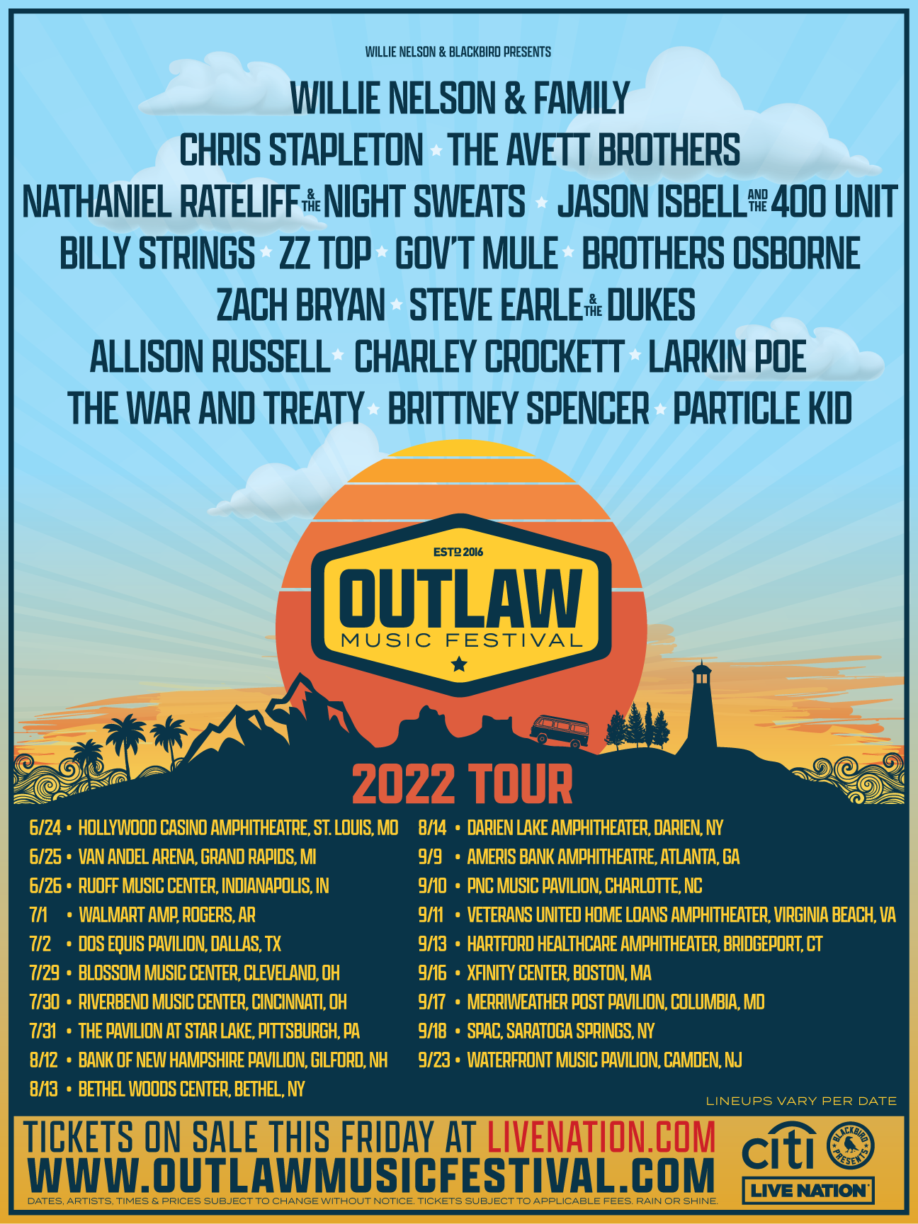 Outlaw Music Festival 2022 Poster