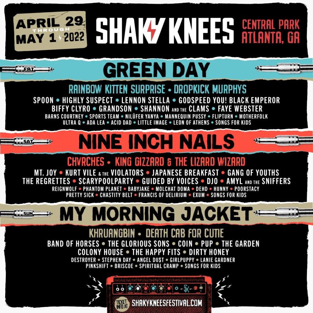 shaky knees 2022 lineup poster