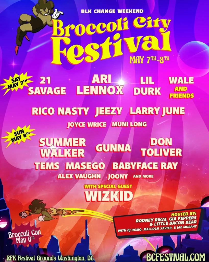 Broccoli City Festival Lineup 2022 Poster