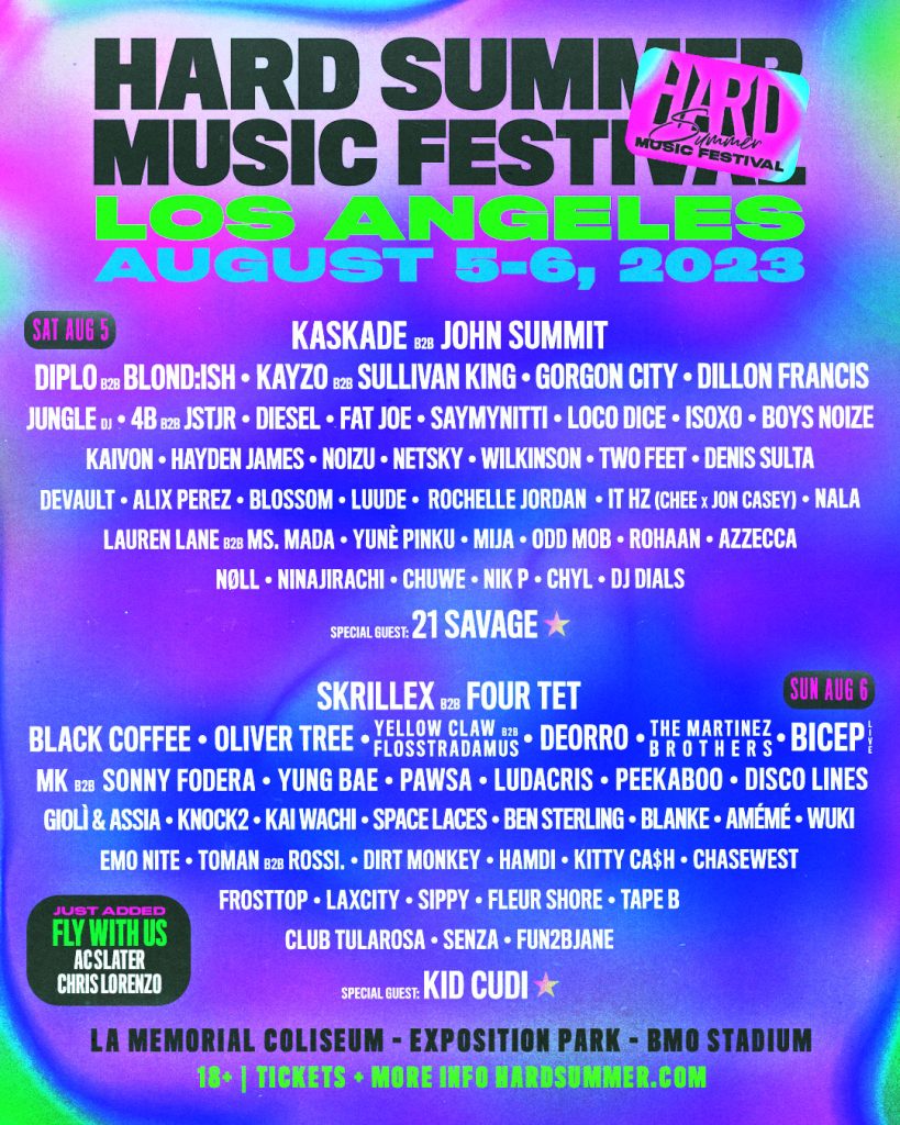 Hard Summer 2023 Lineup Poster
