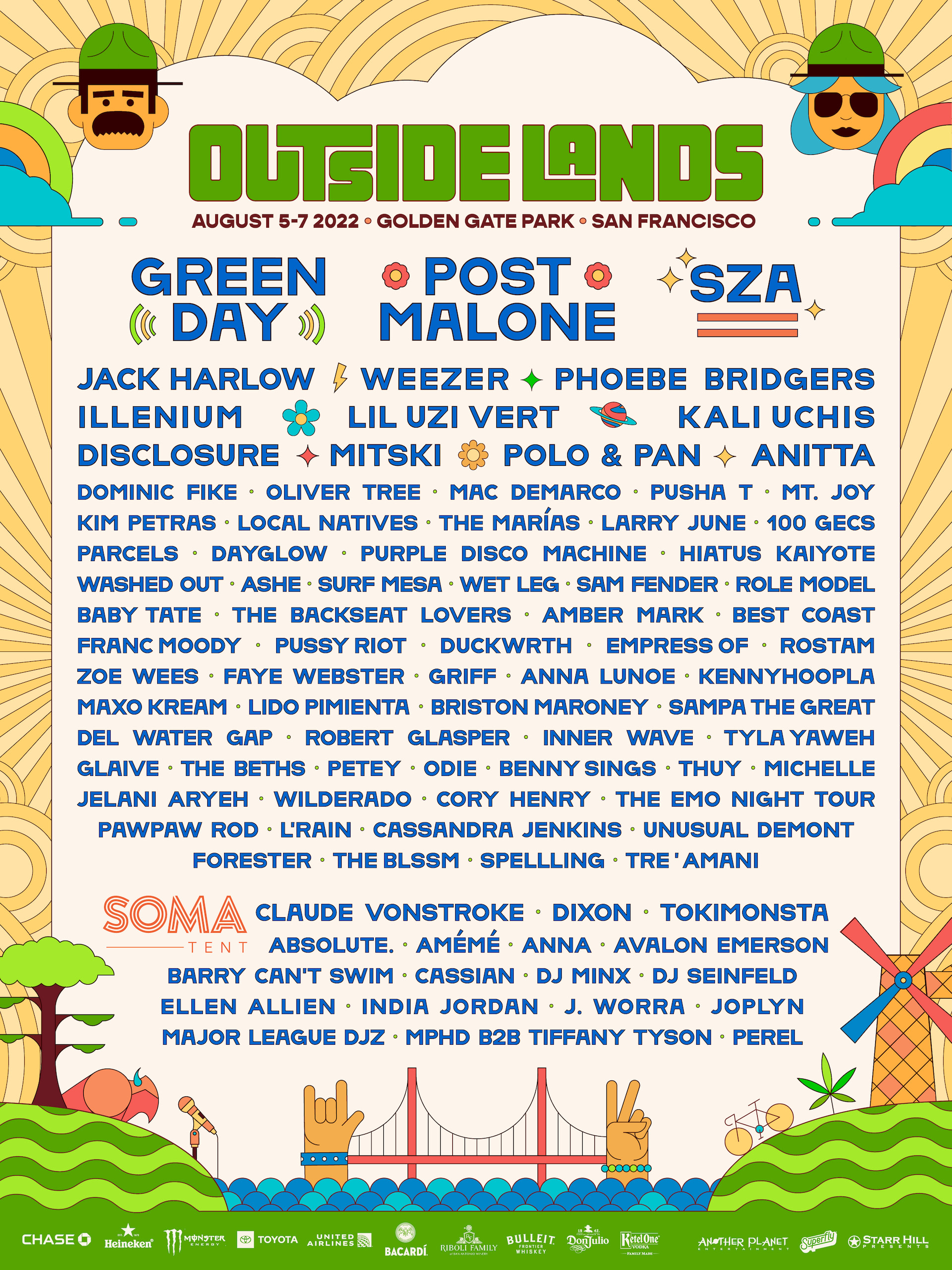 Outside Lands 2022 Lineup Poster