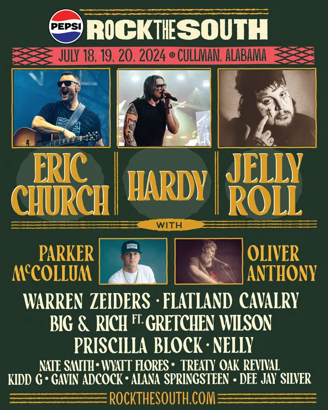 Rock the South 2024 Lineup Poster