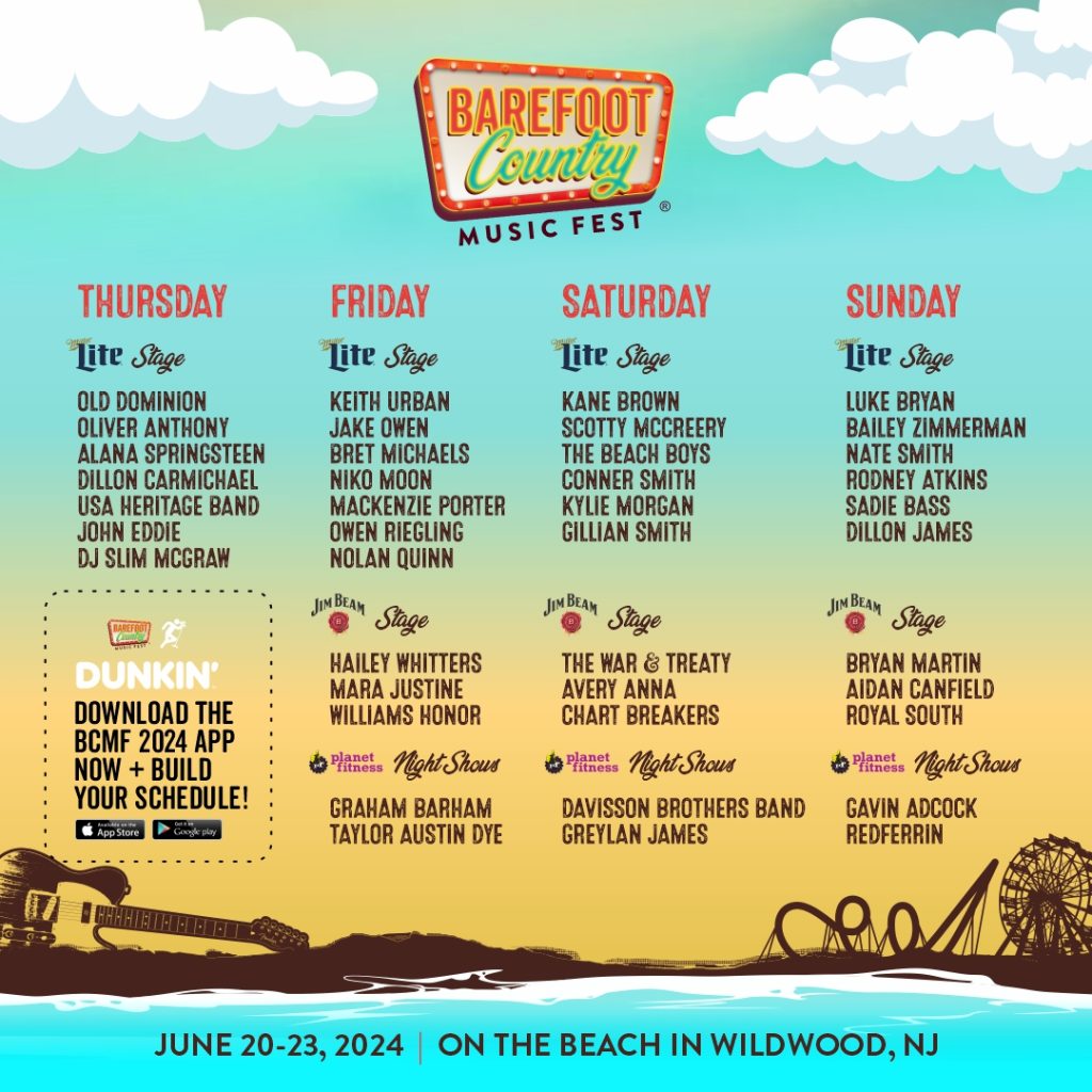 Barefoot Country Music Fest Schedule By Day