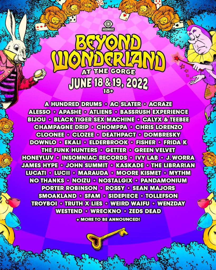 Beyond Wonderland At The Gorge 2022 Lineup Poster