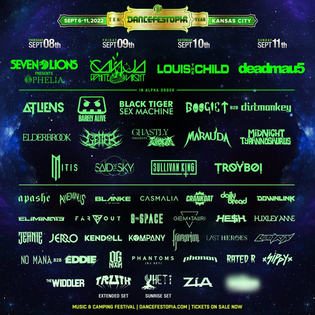 Dancefestopia 2022 Lineup Poster