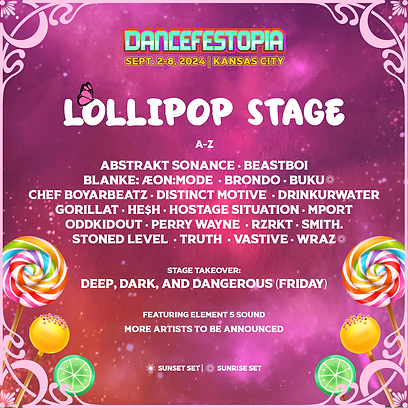 Lollipop Stage Lineup 2024 / Image conveyed from the Dancefestopia festival website.