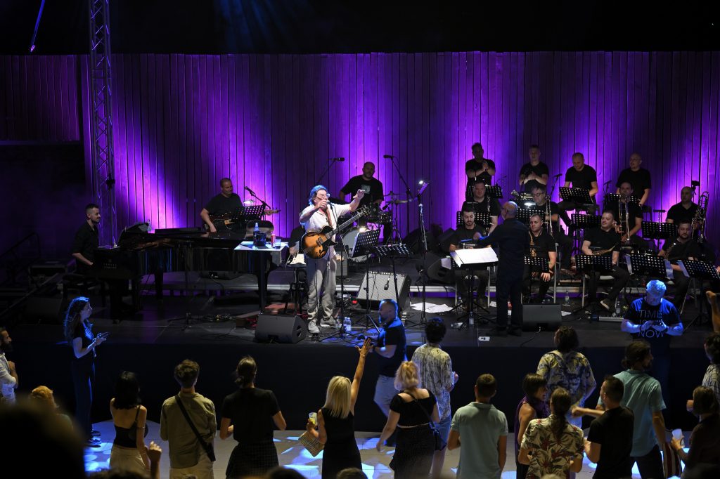 Rambo Amadeus and the Macedonian national jazz music at the peak of the concert in Sibenik held on June 25, 2024 / Archive of Music Nonstop Today / Photo: Vasil Buraliev