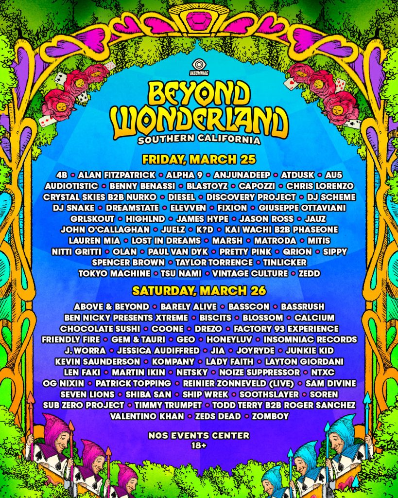 beyond wonderland 2022 lineup poster