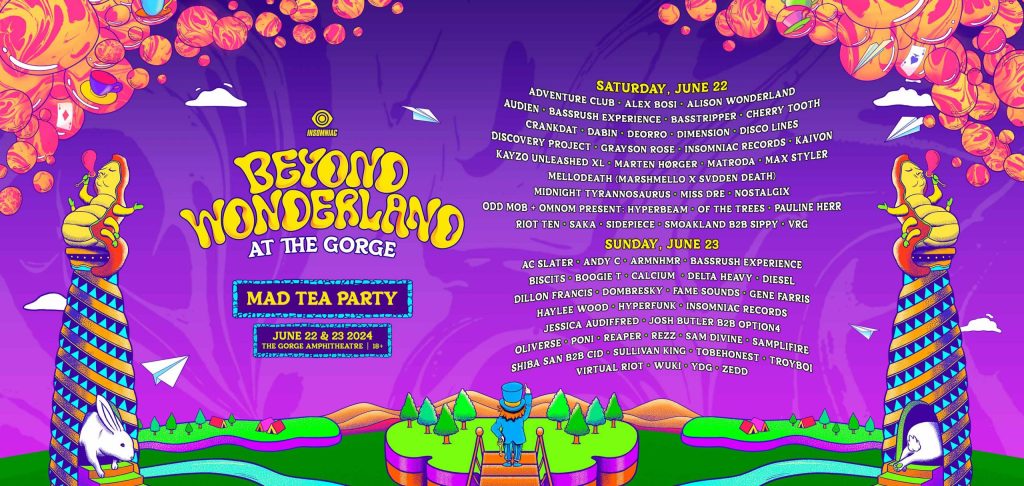 Beyond Wonderland at the Gorge 2024 Poster Daily lineup