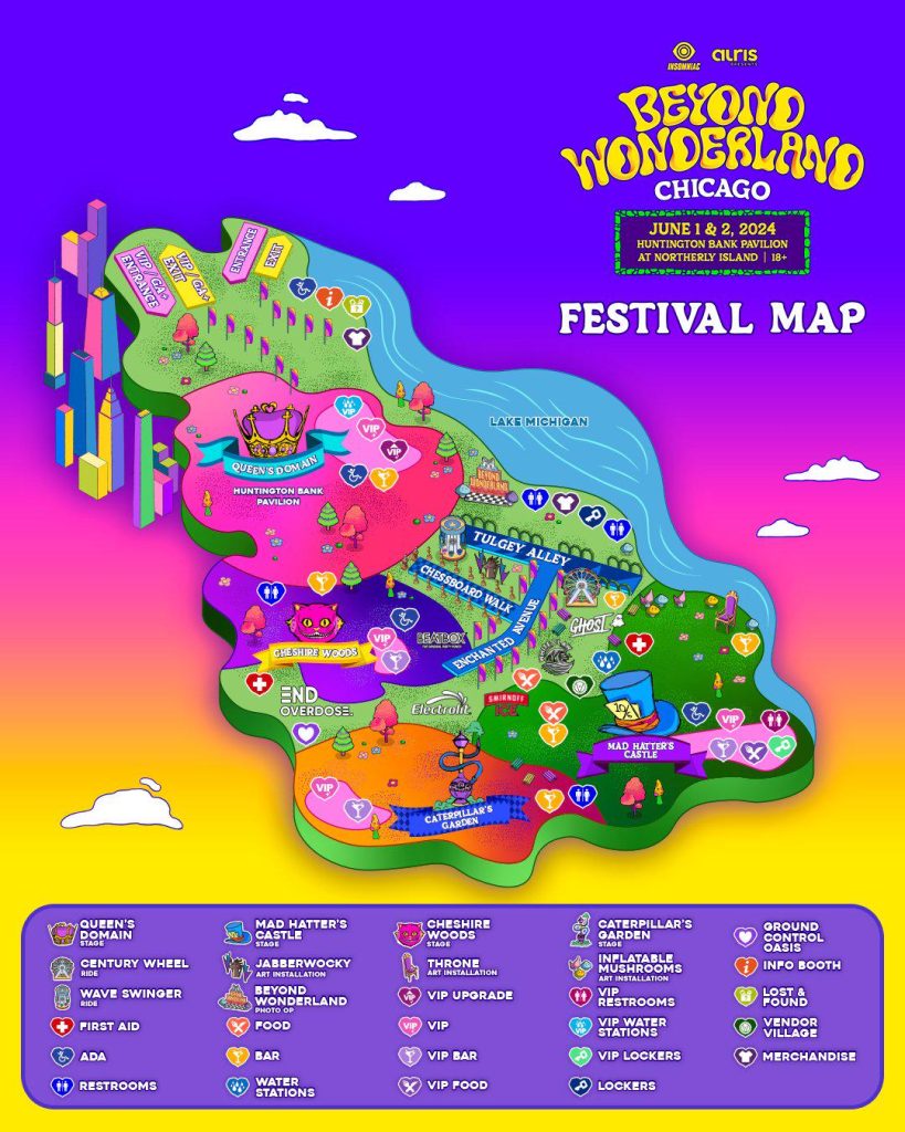 Beyond Wonderland Chicago 2024 map