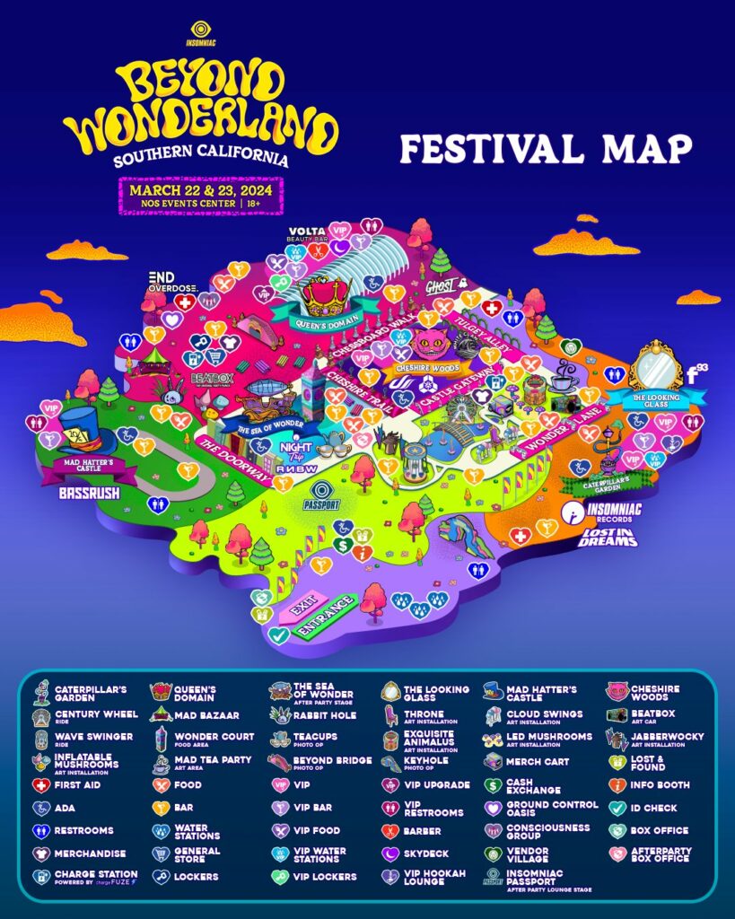 Beyond Wonderland SoCal 2024 map