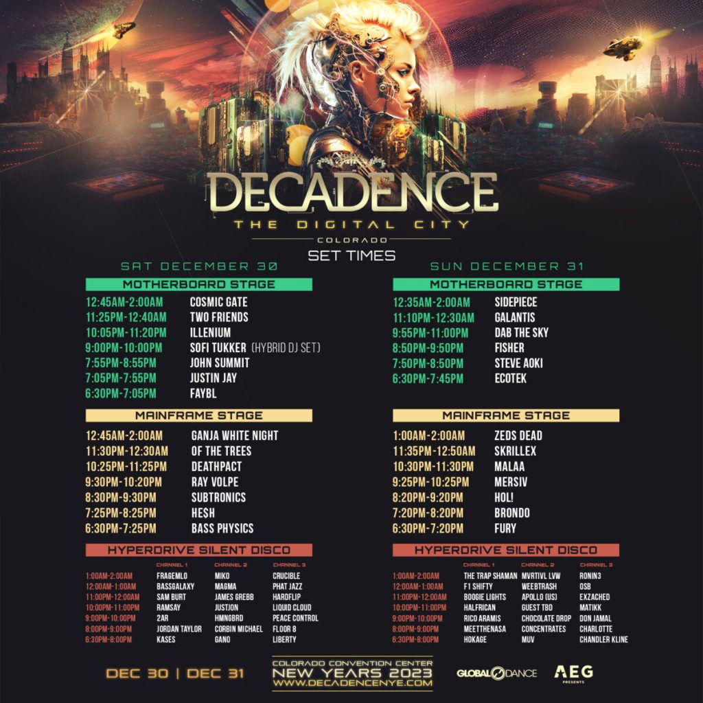 Decadence Colorado 2023 Poster