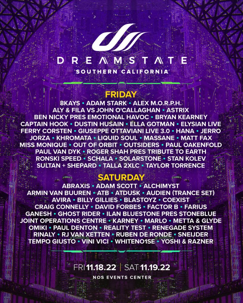 Dreamstate 2022 Lineup Poster