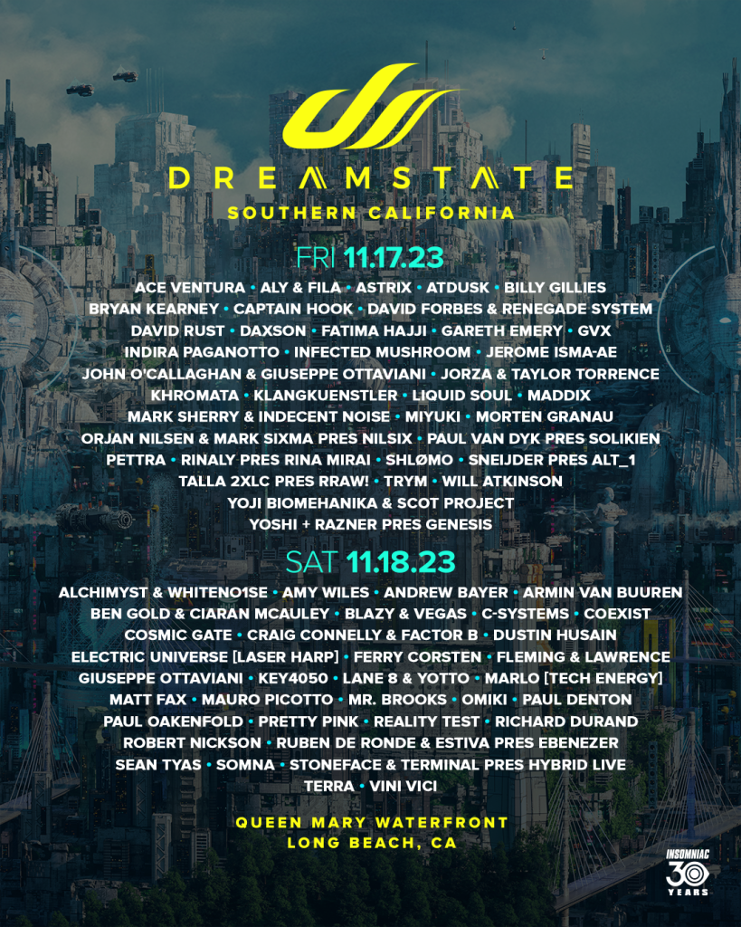 Dreamstate 2023 Lineup Poster
