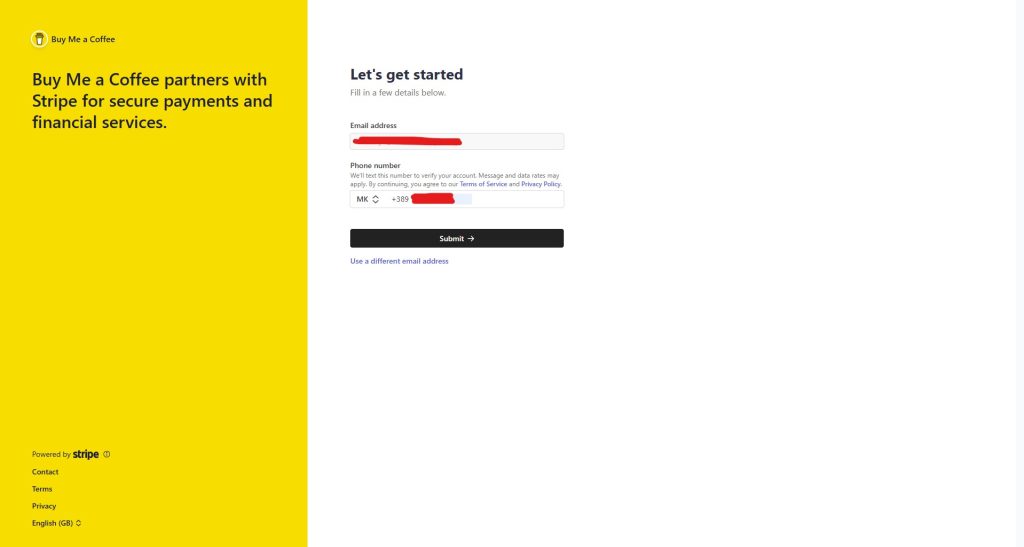 Buy me a coffee - Интеграција со Stripe Express