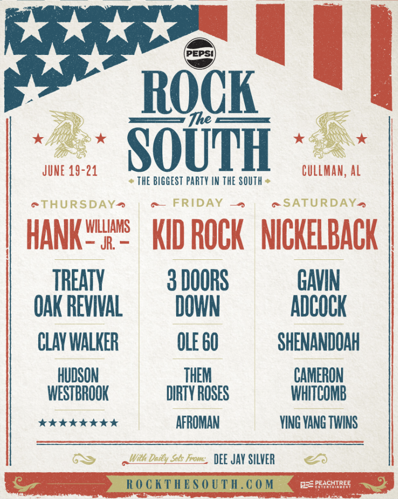 Rock the South lineup 2025 poster