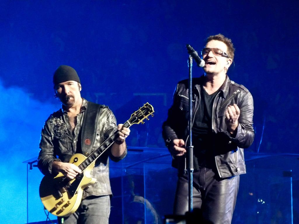 The Edge and Bono - U2 Live in La Plata - March 30, 2011 - photo by Emilio Küffer - CC BY-SA 2.0