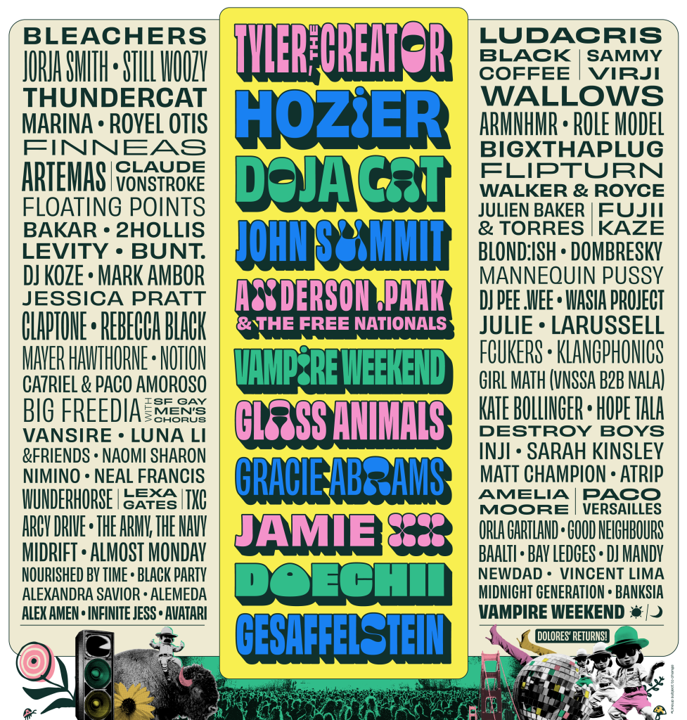 Outside Lands 2025 Lineup Poster