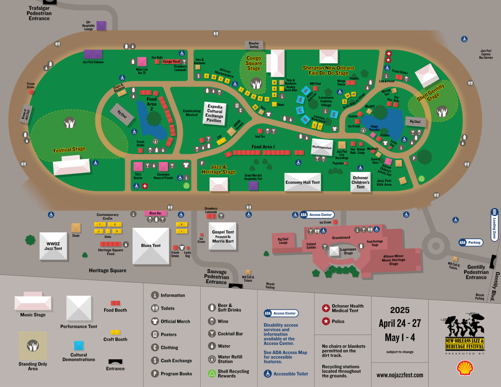 New Orleans Jazz Fest 2025 map