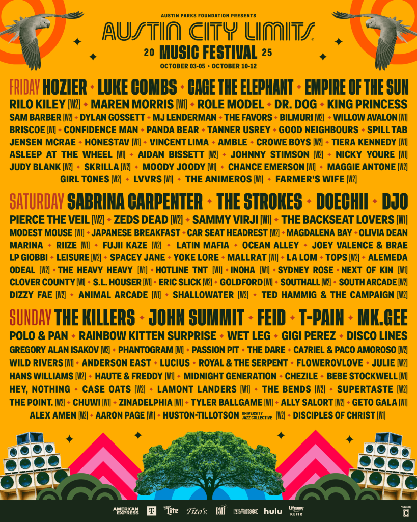 Austin City Limits 2025 Lineup poster