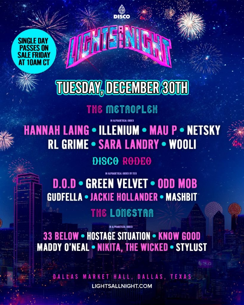 lights all night 2025 lineup by day 30 December 2025