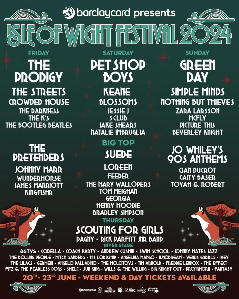 Isle of Wight Festival 2024 Lineup poster