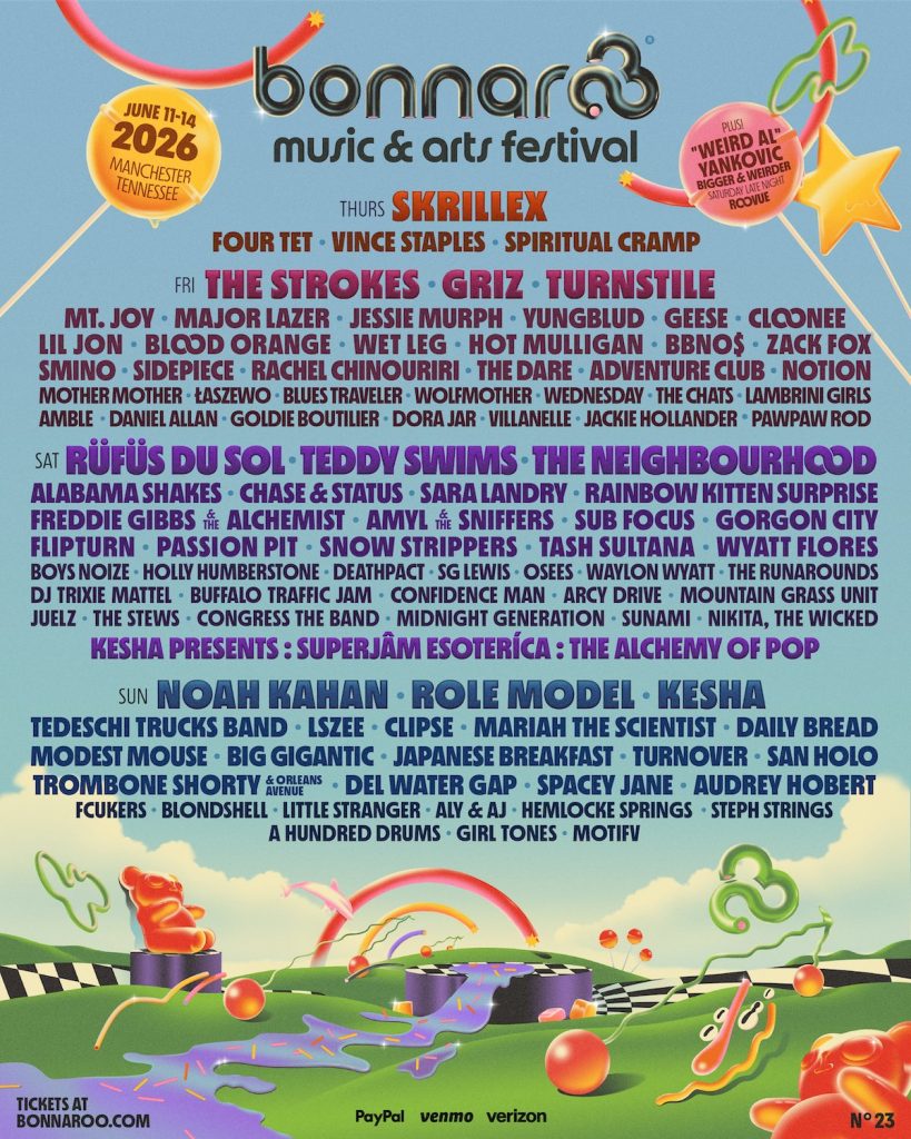 Bonnaroo 2026 lineup poster