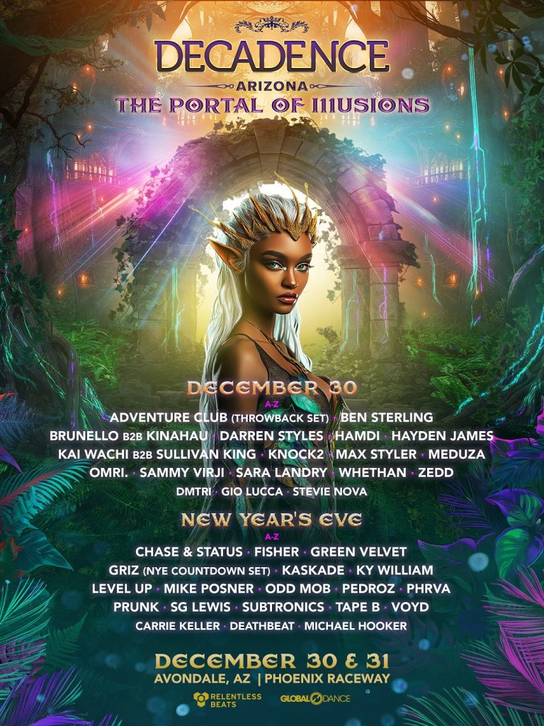 Decadence Arizona 2025 Lineup poster