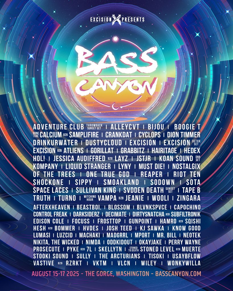Bass Canyon 2025 Lineup Flyer