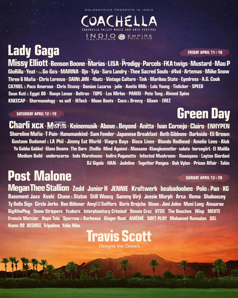 Coachella 2025 Lineup Poster/Flyer
