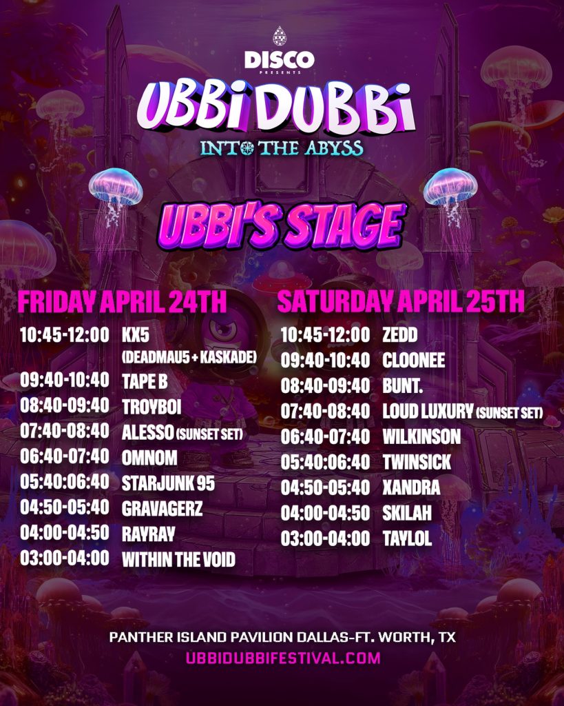 Ubbi Stage: Ubbi Dubbi 2026 lineup - schedule / set times